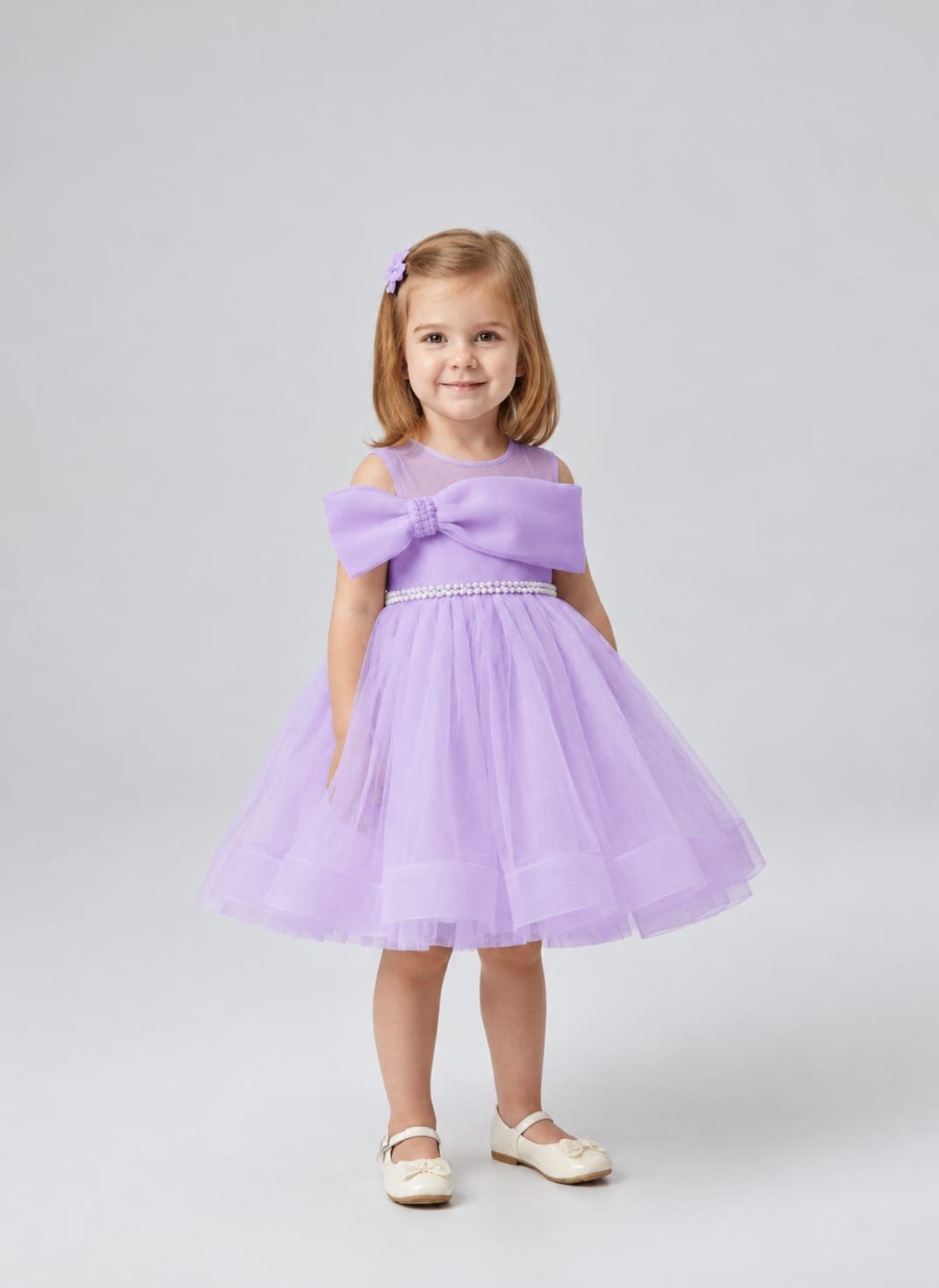 Pink Girls – Lavender Princess Dress with Statement Bow · Princess Kids